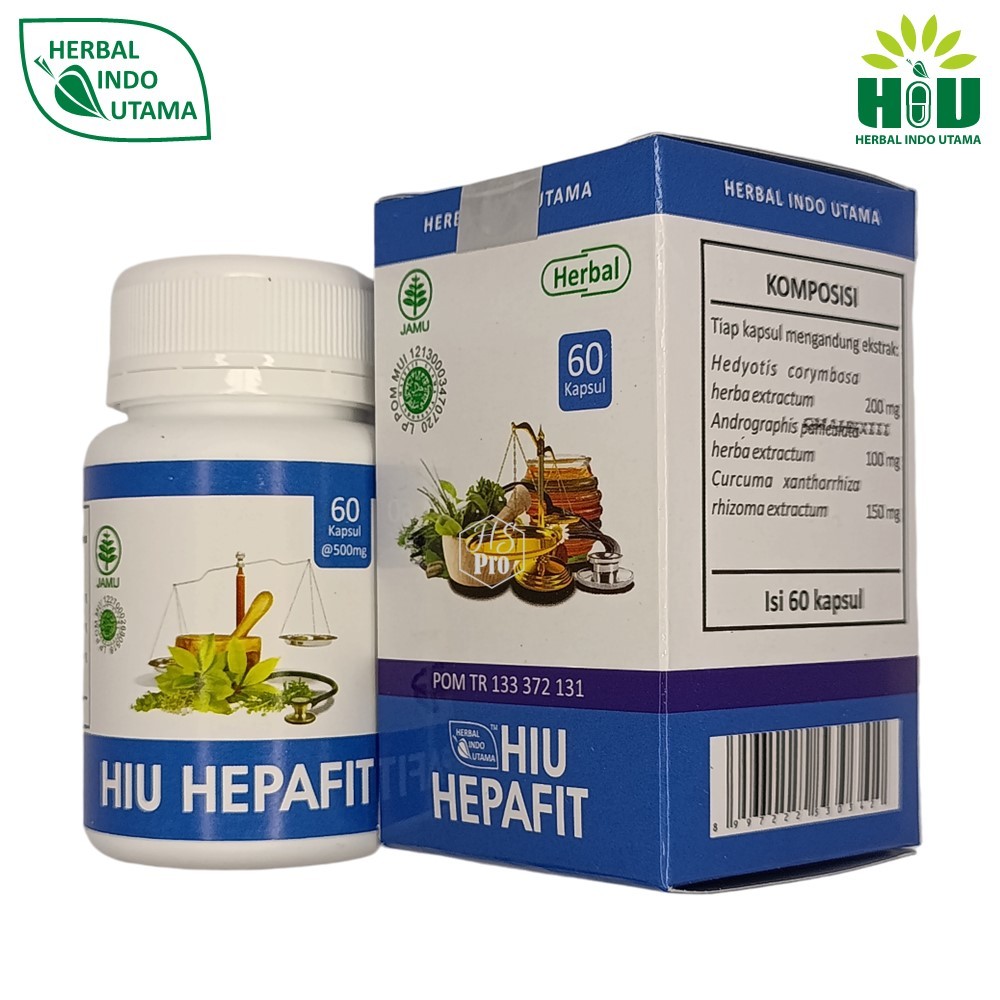 HERBAL INDO UTAM HIU Hepafit Membantu Memelihara Kesehatan Fungsi Hati isi 60 kapsul