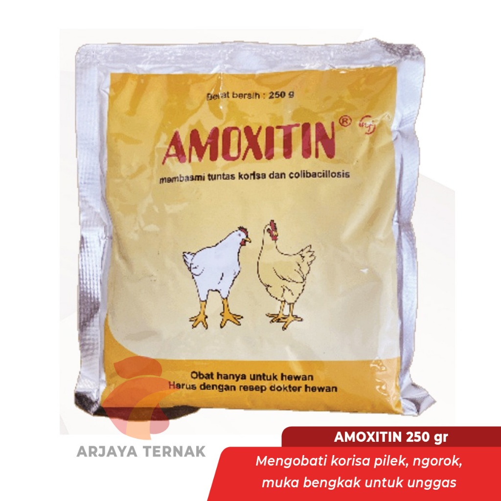 AMOXITIN 250 gram OBAT AYAM PILEK NGOROK KORISA DAN COLIBACILLOSIS AYAM