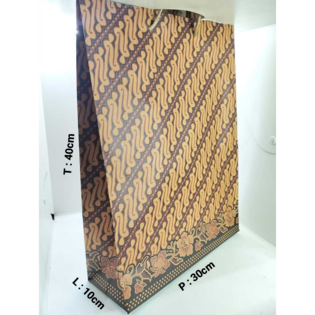 

10 PCS PAPERBAG KIKY KRAFT C BATIK 30X10X40 CM 300 GSM