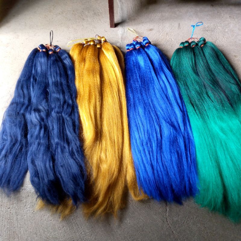 Rambut Sambung Cemara Sintetis 1 Warna Panjang 80-90cm..