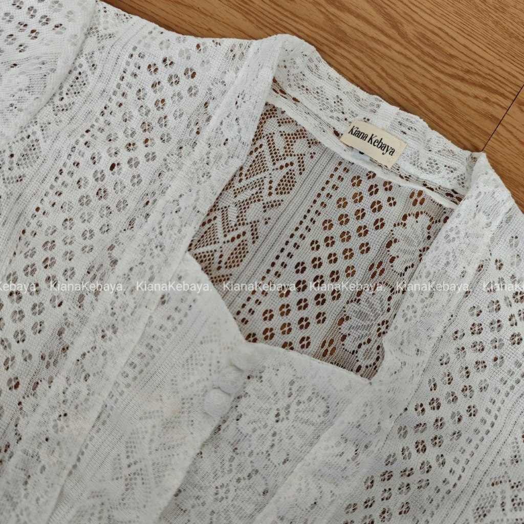 (Hanya Kebaya) Baju Kebaya Brokat Malika Bet Pecah Lengan Kerut Bali Wisuda Modern Murah Terlaris