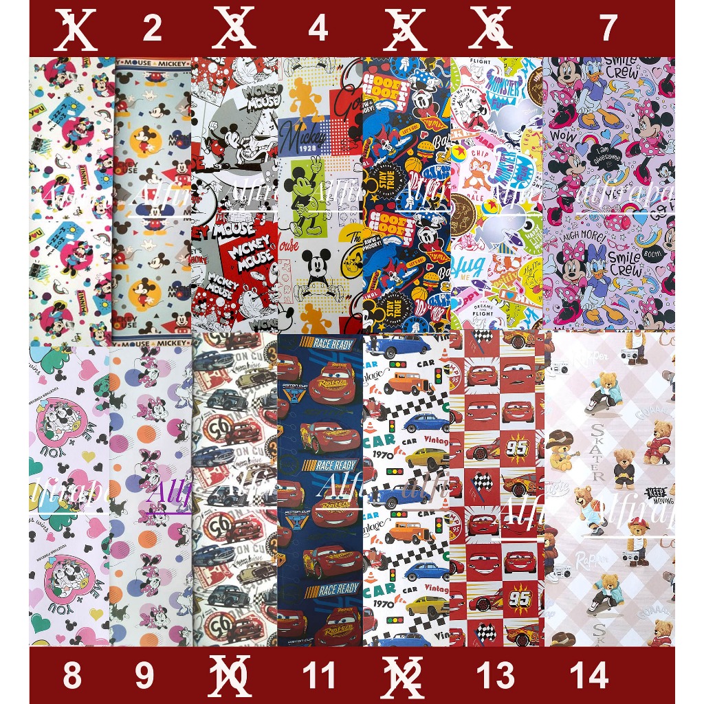 

Kertas kado Grosir Sansan Wawa Disney Series 40 Lembar Pilih Motif