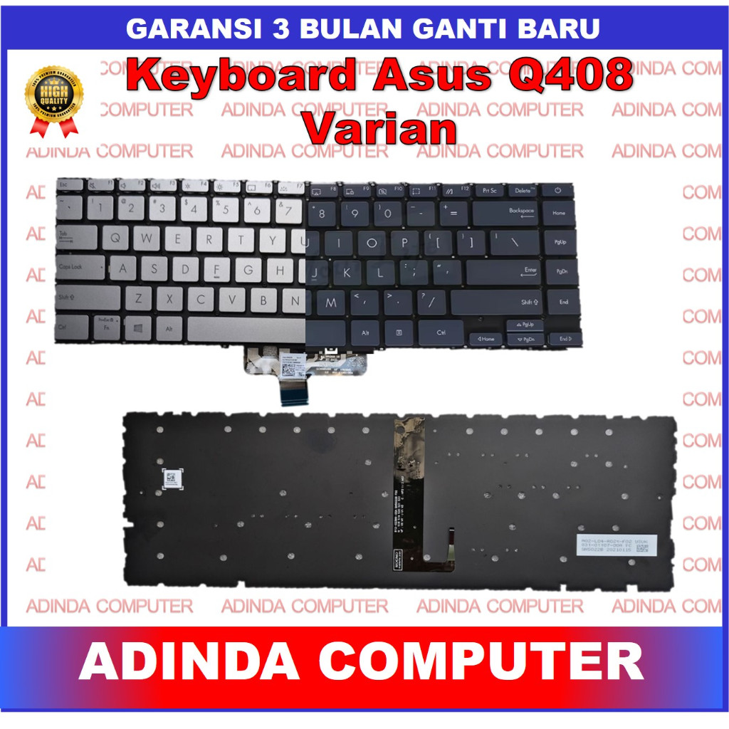 Keyboard Asus Zenbook 14 Q408 Q408U Q408UG Q407 Q407I Q407IQ Dark Blue Silver
