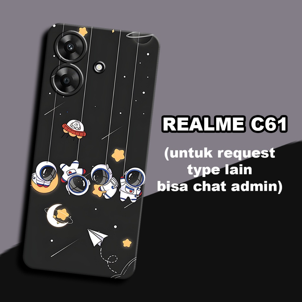 CC35/ Softcase karet lentur untuk realme c61/Motif lucu /case realme c61 /kesing realme c61  /silico
