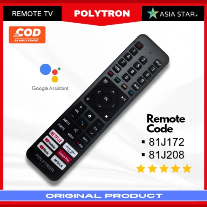 Polytron Remote Remot TV Original 81J172 81J208