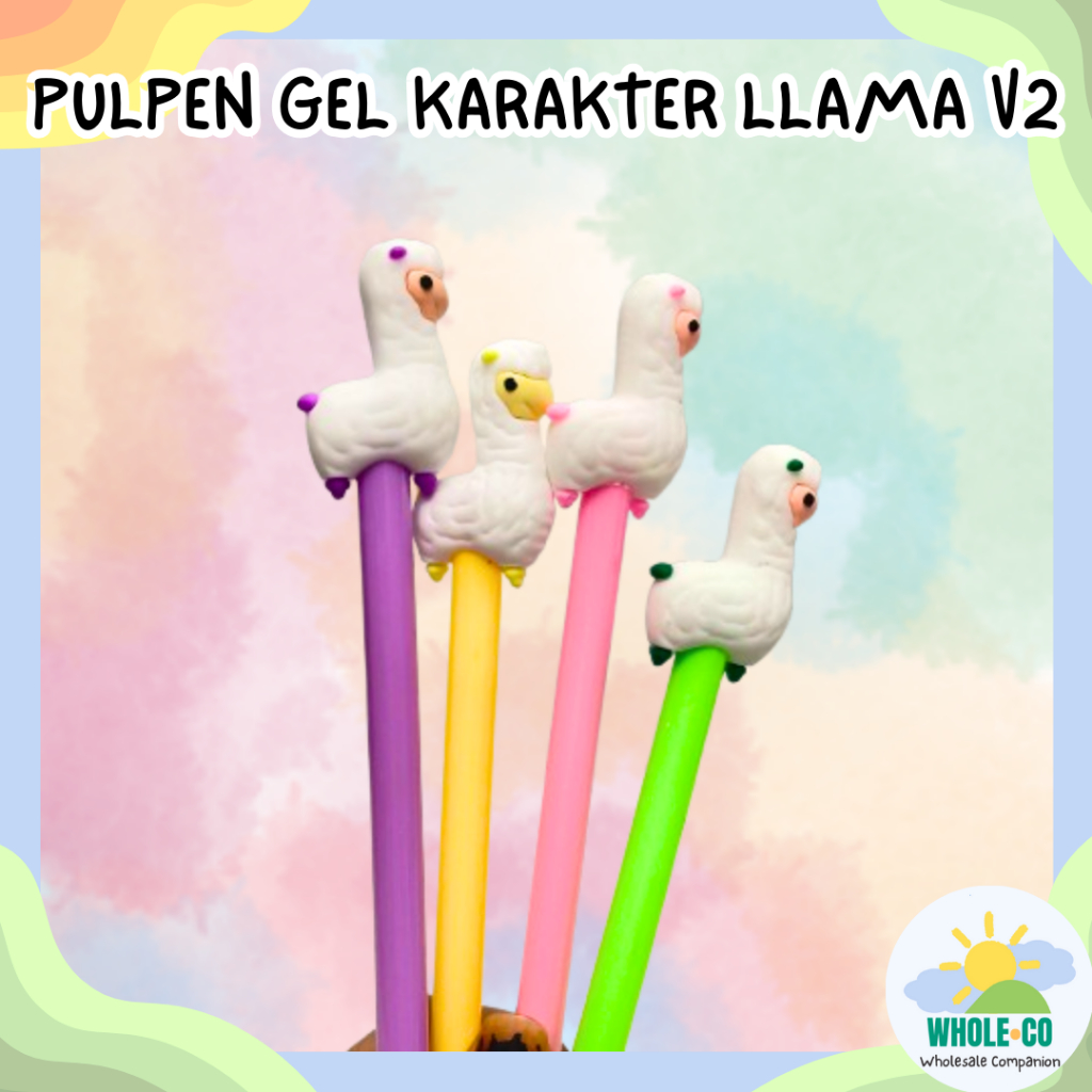 

Pulpen Gel Karakter Llama V2 Premium Hewan Pastel Putih Lucu Unik Imut Termurah Grosir COD
