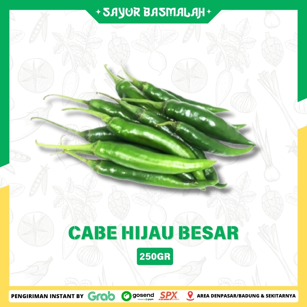 

Cabe Hijau Besar 250gr - Sayur Basmalah