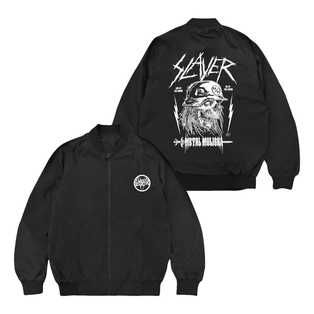 Yinyanks Jacket Bomber Slayer Album Pria Black