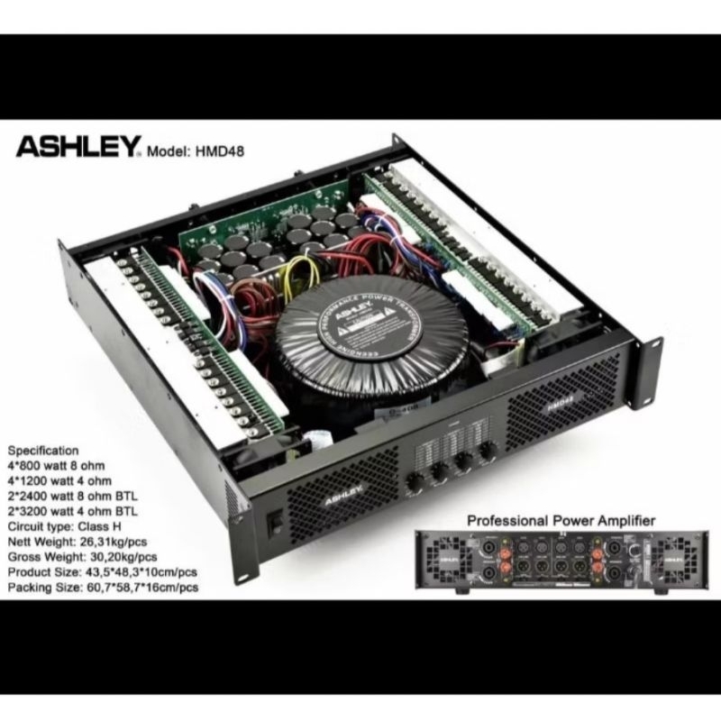 Power Ashley HMD 48 Amplifier Ashley HMD48 4 Channel HMD 48