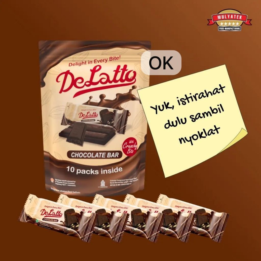 

OK9262 MULYATEK Delatto Cokelat 10Pcs X 12gr / Chocolate Enak / Makanan Ringan Cokelat