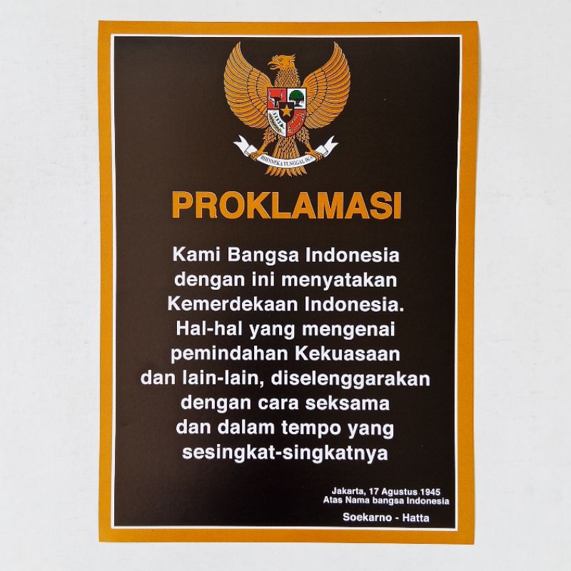 Poster Pendidikan Edukasi Anak Belajar Teks Proklamasi