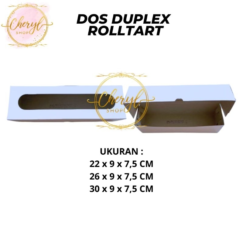 

(10 PCS) DOS / DUS KUE ROLL TART DUPLEX PUTIH WINDOW UK 22 x 9 x 7.5 CM & 26 x 9 x 7.5 CM & 30 x 9 x 7.5 CM / Kardus Box Kotak Hampers Duplex Putih Window