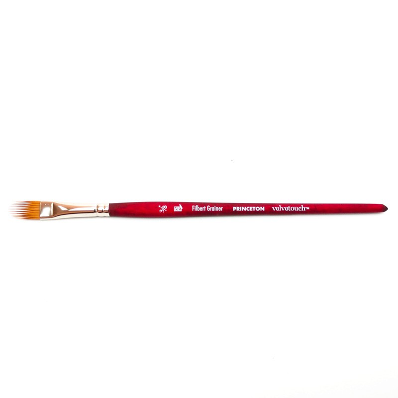 

Princeton Velvetouch Synthetic Short Handle Filbert Grainer Sz 3/8In