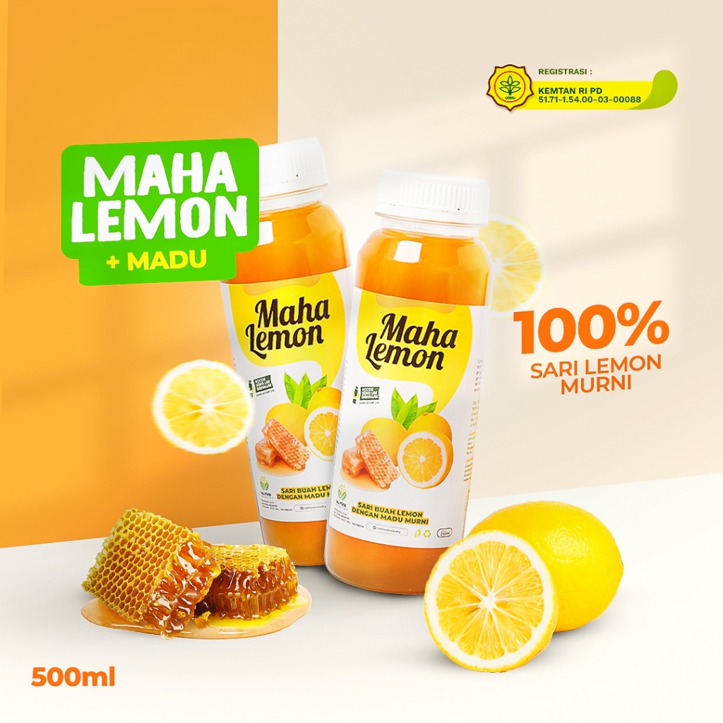 

Maha Lemon Madu - Sari Lemon Murni + Madu Murni ukuran 500 ml - Maha Lemon by Bali Food Industry