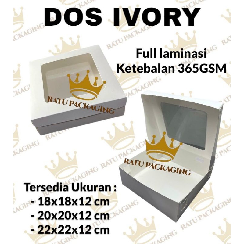 

RATU | Dos Ivory Laminasi (365Gsm) Tingi 12 Cm / Kardus Kotak Box Hampers Ivory Laminasi