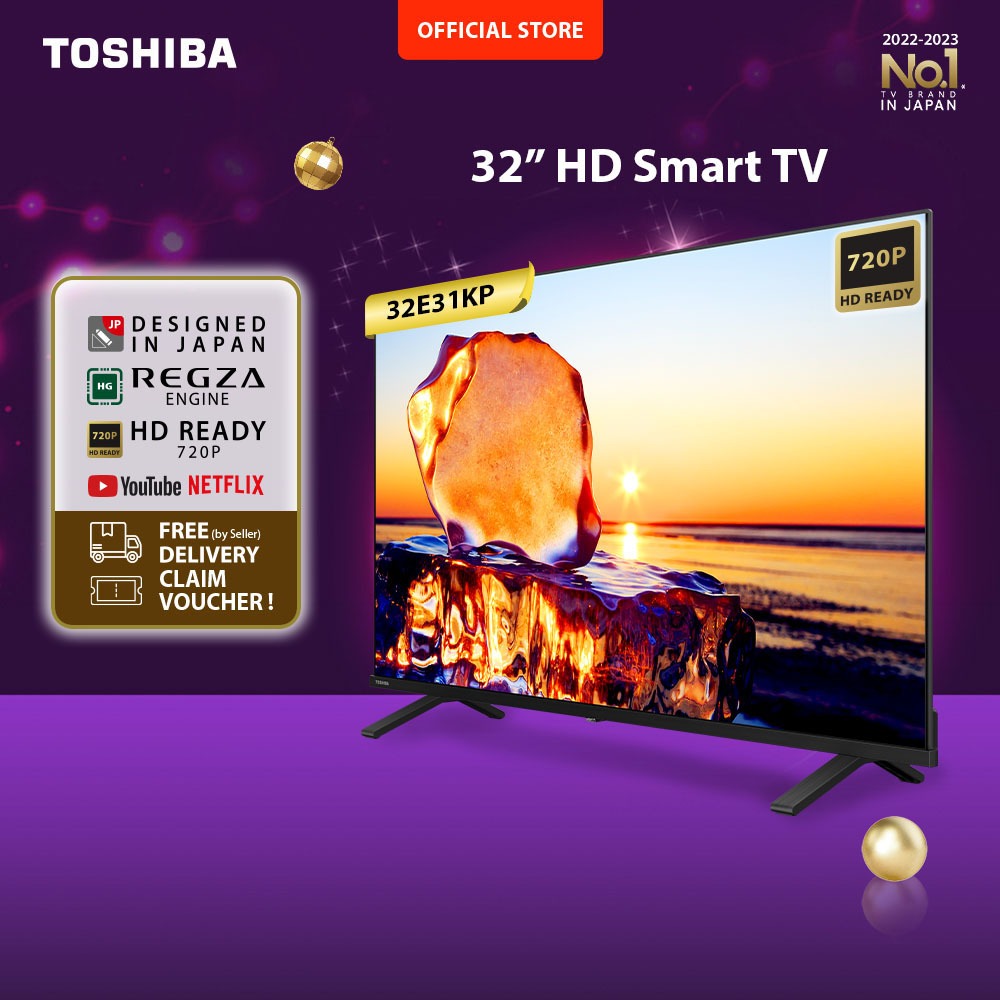 [KHUSUS ONLINE] Toshiba TV 32" HD Smart TV - WIFI Netflix/Youtube Dolby Audio Screen Sharing HDMI Di