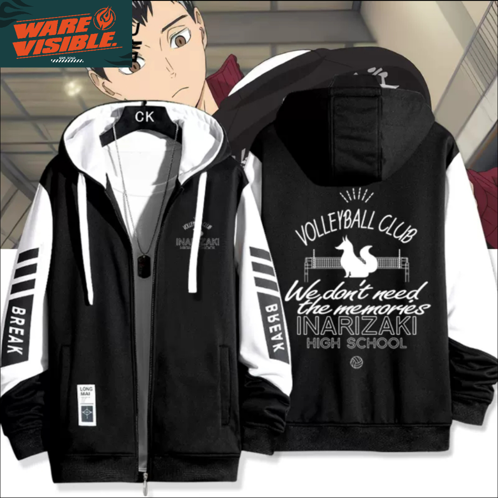 WareVisible Jacket Hoodie ZIPPER INARIZAKI HIGH SCHOOL Oversize Korean Style Unisex Jaket Fleece