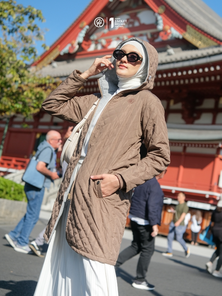 Hijacket Genova Jaket Wanita Bolak Balik Reversible Panjang Muslimah Sporty Casual