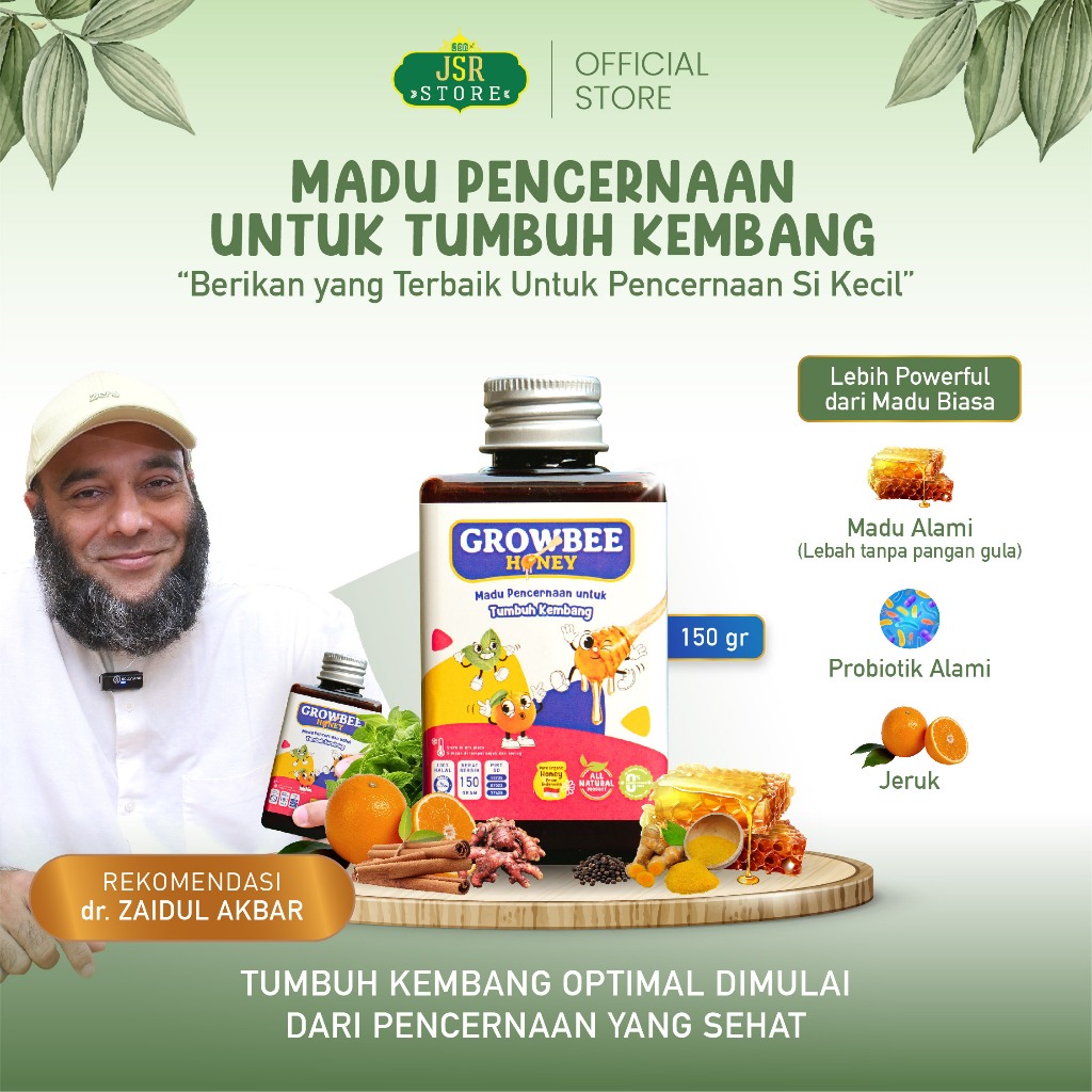 

RB22 Growbee Honey Madu Pencernaan Untuk Tumbuh Kembang 350gr & 150gr - Madu untuk mengatasi masalah