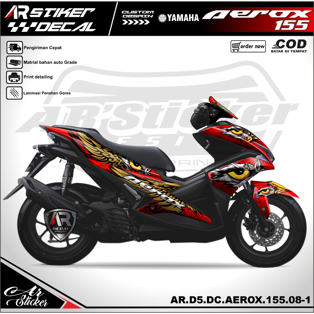 Decal Aerox  Old 155 Full Body - Stiker Dekal Aerox Old 2016 2017 2018 2019 2020 Full Body  D5 (Kode