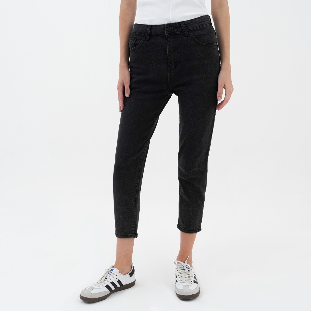 FLIES Denim Pants Momjeans Celana Denim Wanita I31000235F Hitam