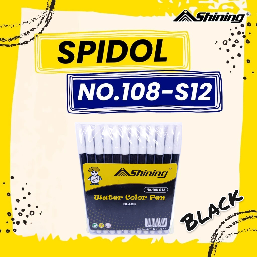 

Spidol Warna Shining / Water Color Pen (108 - S12) Hitam
