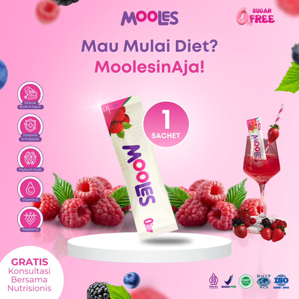 Cobain Dulu - Mooles Fiber - Kemasan 1 Sachet  - Diet & Detox Pelangsing Badan