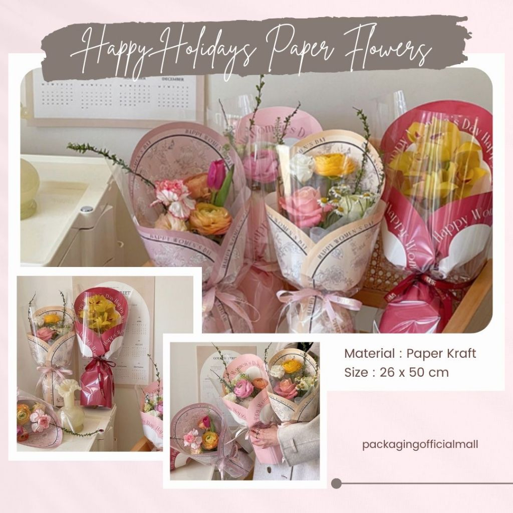 

HAPPY HOLIDAYS PAPER FLOWERS / Kertas Buket / Boutique