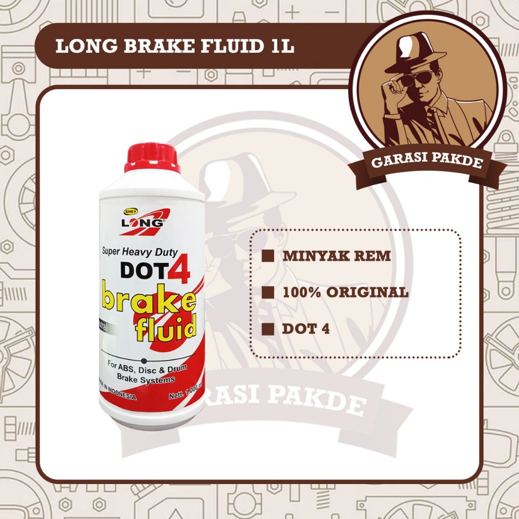 Long Brake Fluid Dot 4 1L - Minyak Rem Motor Mobil Warna Merah / Putih Original