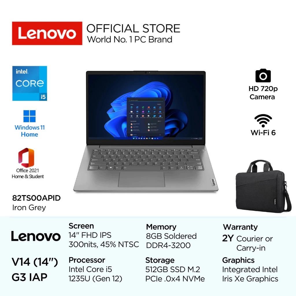 Lenovo V14 G3 IAP Core i5 1235U 8GB 512GB W11+OHS