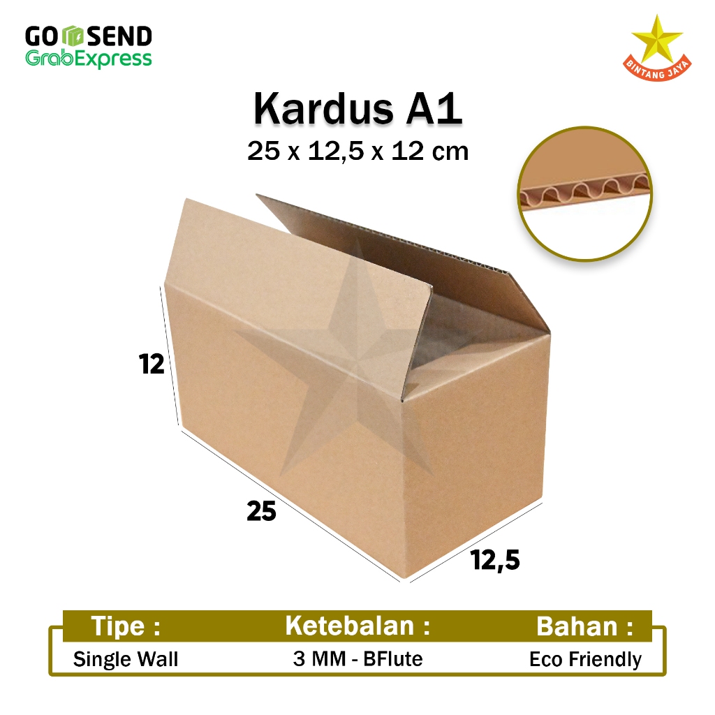 

[KHUSUS GOSEND] 25 x 12,5 x 12 cm | B FLUTE | KARDUS | CORRUGATED BOX | PACKING | PACKAGING