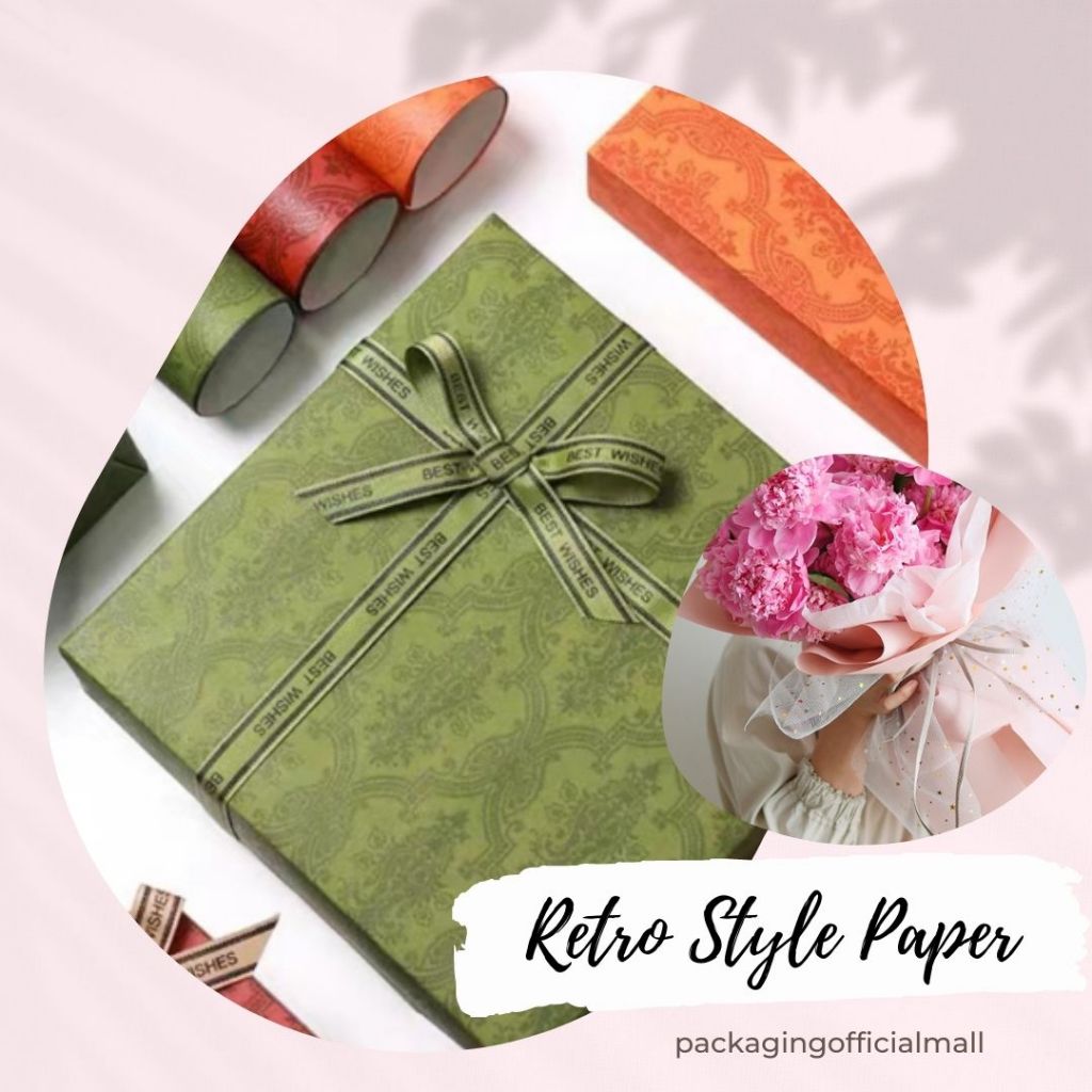 

RETRO STYLE PAPER / CELLOPHANE / FLORIST PAPER / KERTAS BUKET BUNGA / WRAPPING WRAPPER