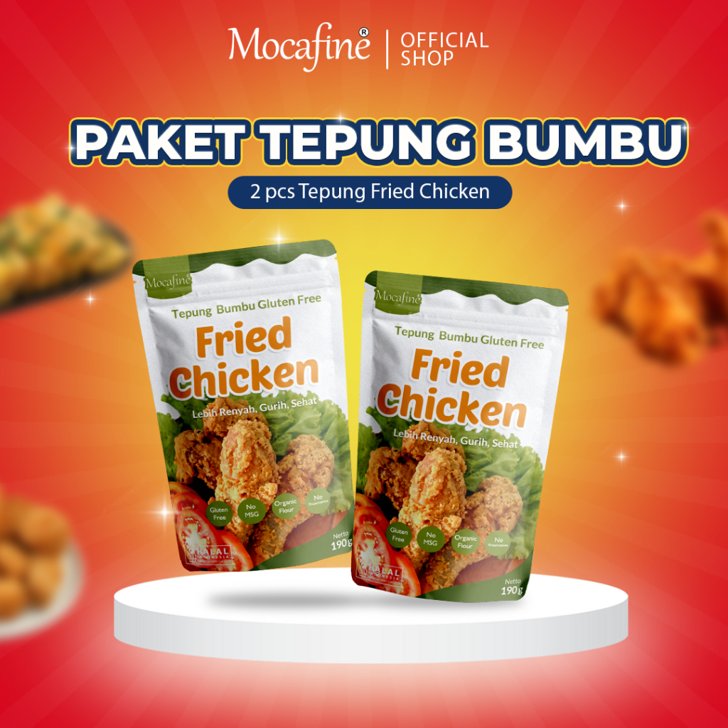 

[Paket Hemat] Tepung Gluten Free Fried Chicken MOCAFINE - Gluten Free - Halal - 2 pcs - 190 gr