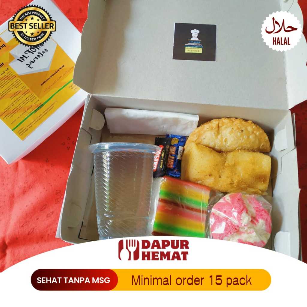 

Dapur Hemat - Snack Box Kue Isi 4 Free Air Mineral Lengkap Enak Murah Makanan Siap Saji Halal