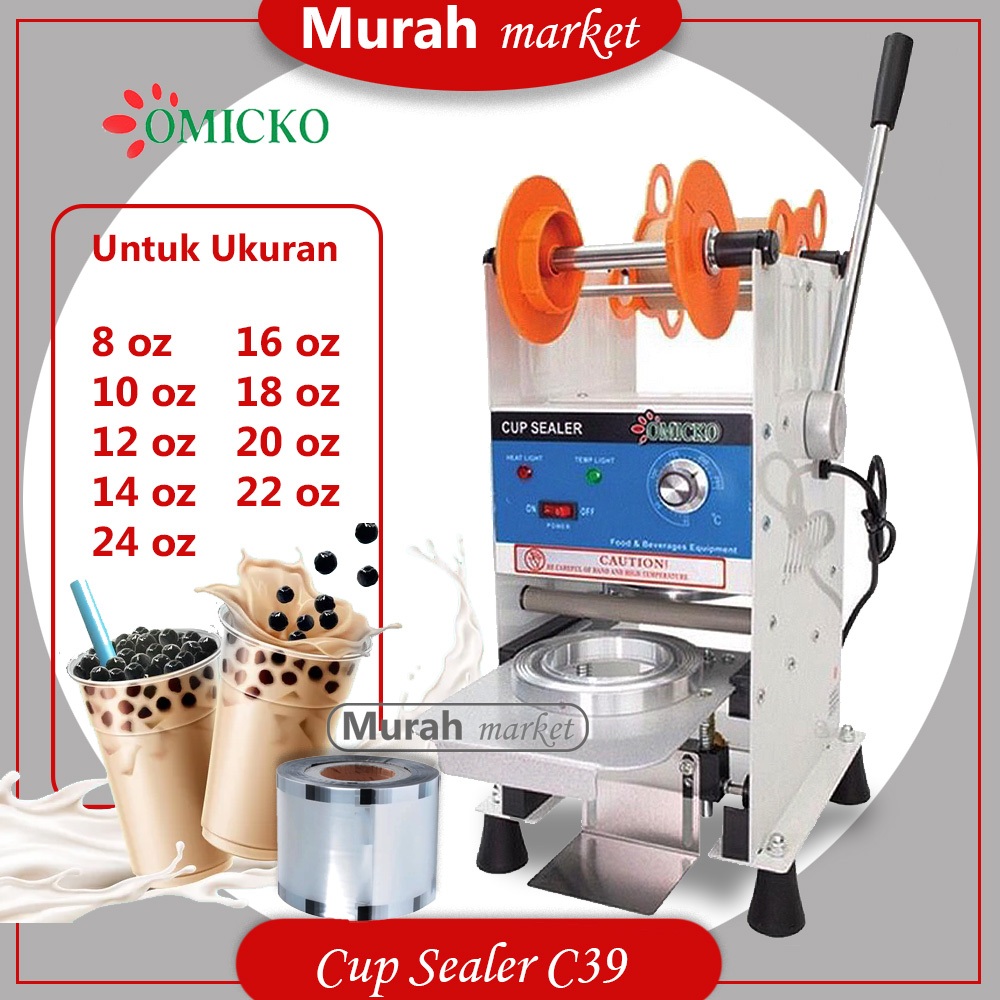 OMICKO C-39 mesin Cup Sealer semua ukuran AQUA GELAS 8 , 10 , 12 , 14 , 16 , 18 , 22 , 24 OZ