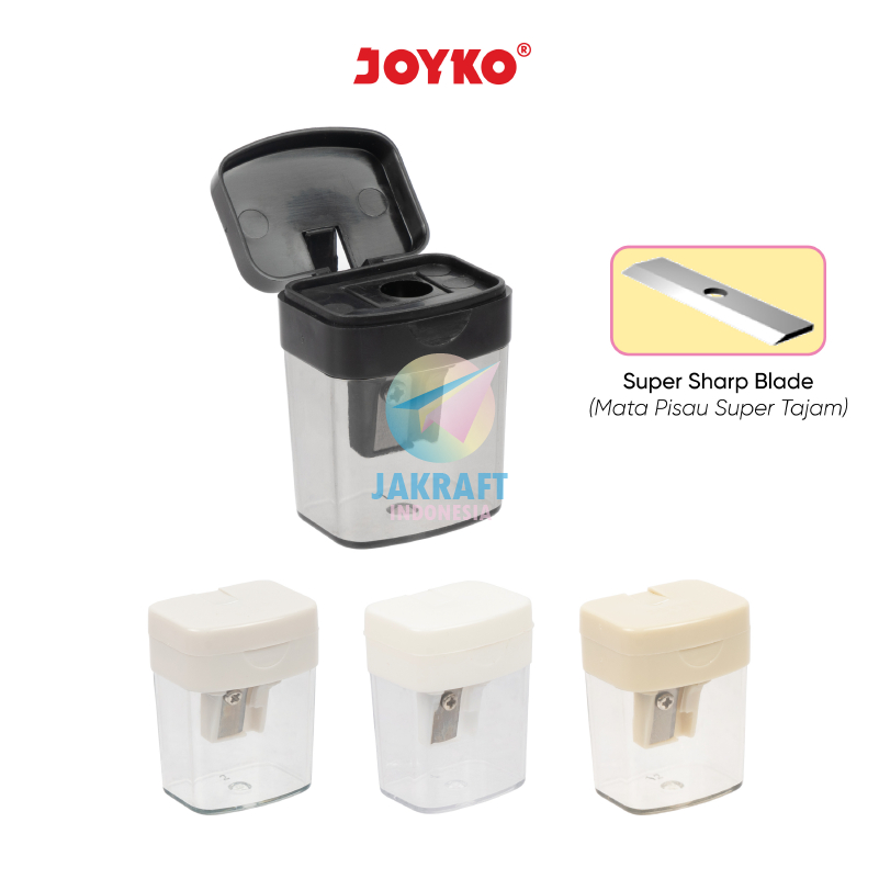

(12 Pcs) Serutan Rautan Pensil Tong Sampah Pastel 1 Lubang JOYKO B-23AN Warna Pearl Mutiara Pencil Sharpener Tajam