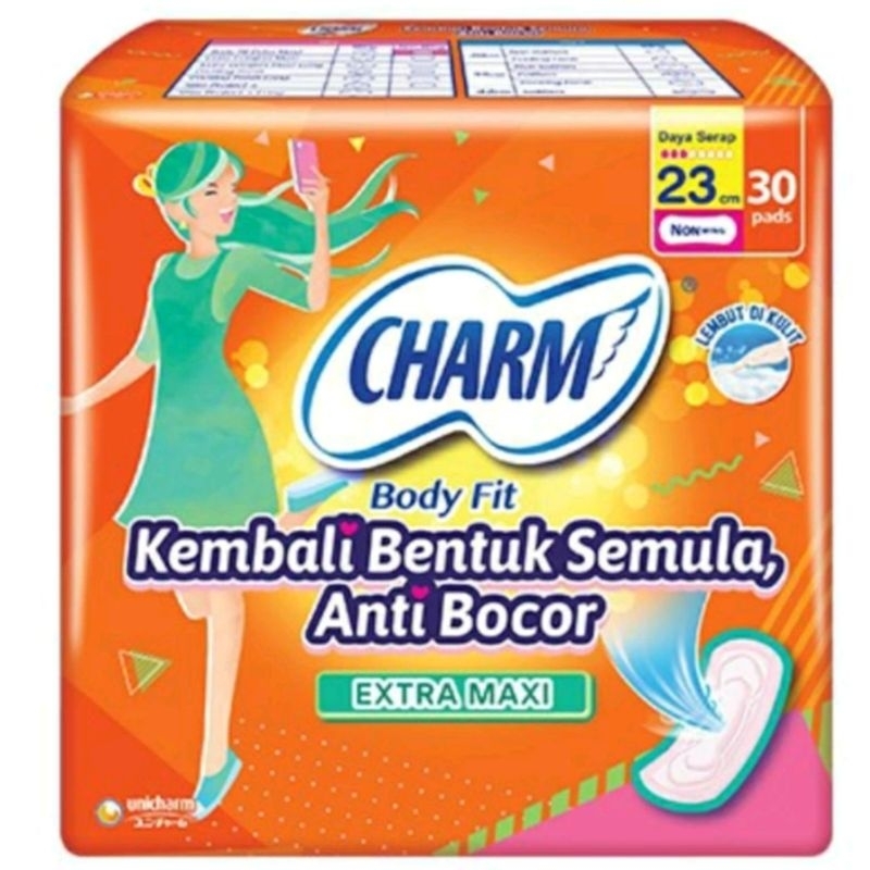 CHARM PEMBALUT NON WINGS ISI 30 (TIDAK SAYAP)