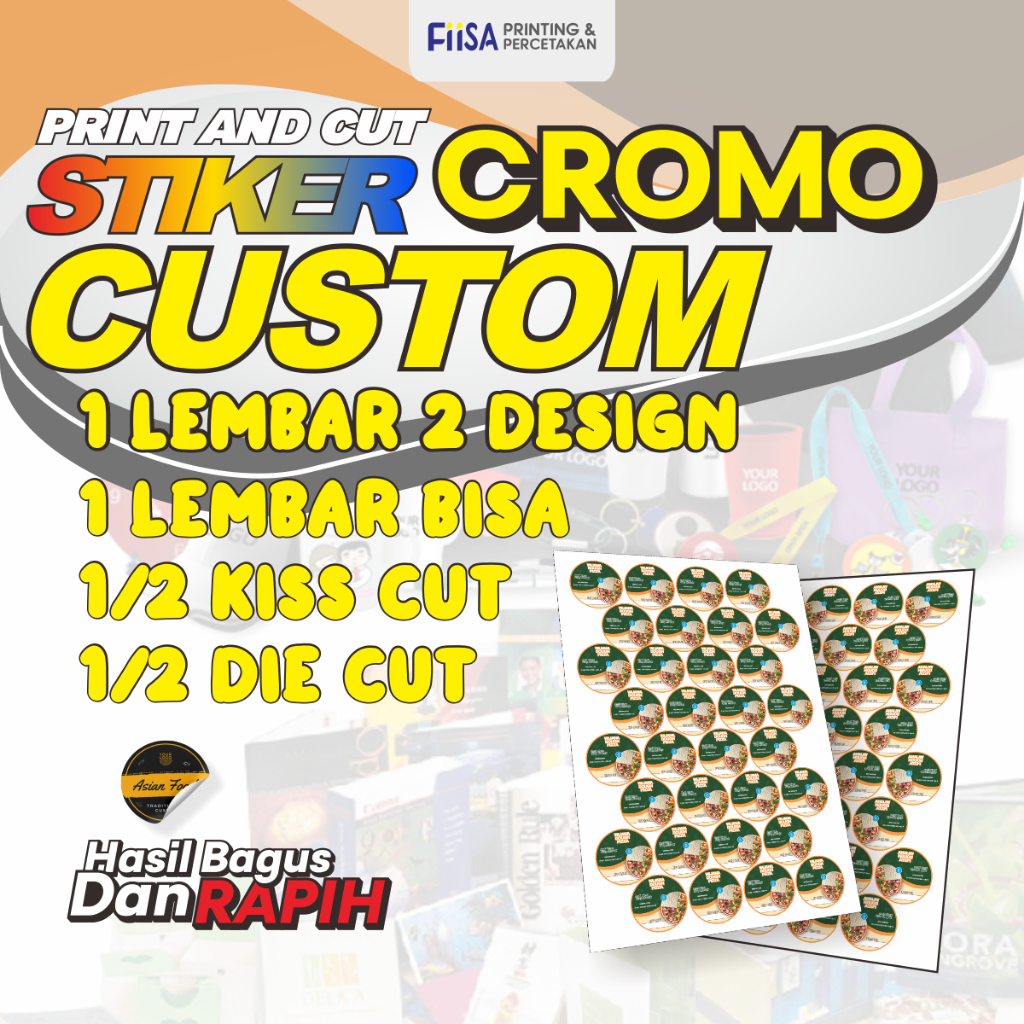 

Print Stiker | Cetak Stiker | Cromo | A3+ | 1/2 Die Cut | 1/2 Kiss Cutt