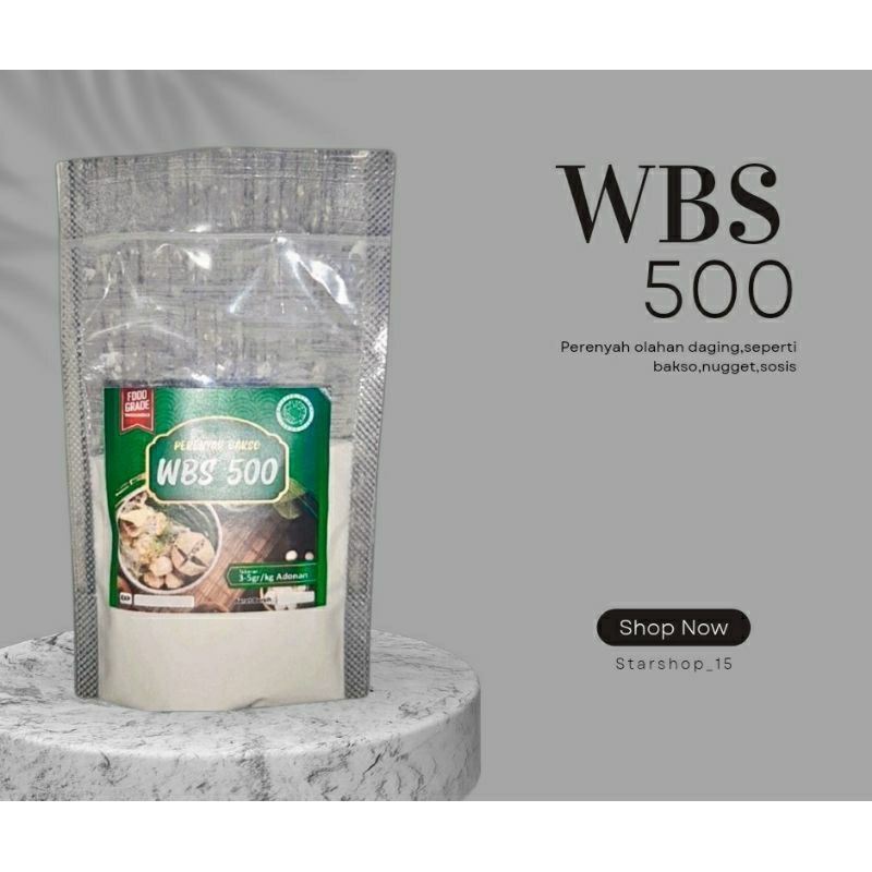 

50gr Enzim WBS 500 - Penyakrek/Perenyah Bakso/Bakso KRESS/sosis,nugget dll