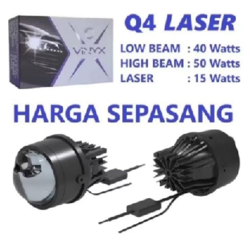 Foglamp Projector Vinyx Q4 Laser LED BiLED Lampu Kabut Mobil 3 Inch - Vinyx Q4 Laser, Honda