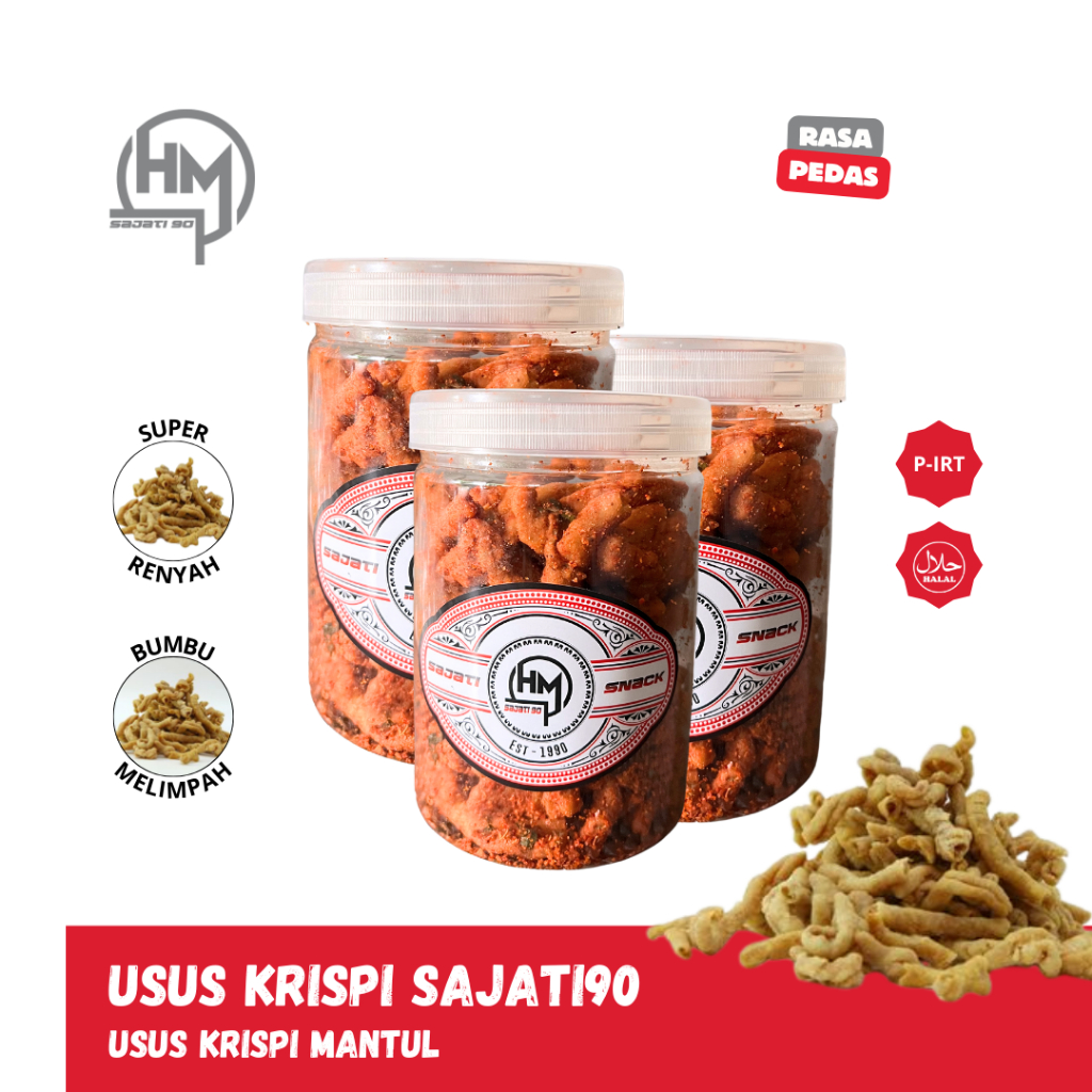 

SAJATI Usus Krispi Sajati Rasa Pedas Kemasan Toples