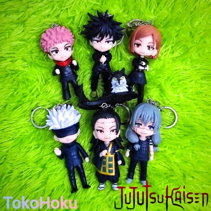 Gantungan Kunci Jujutsu Kaisen Action Figure Gojo Anime Keychain