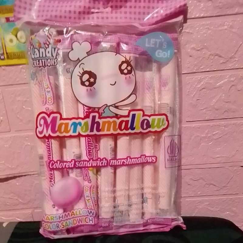 

marshmallow Color sandwich Permen panjang viral 1pak isi 30pcs