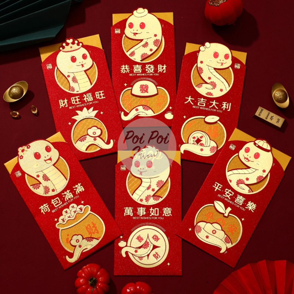 

Angpao Imlek Tarik Ular 2025 Panjang Glitter Premium 3D RX Shio Ular Hongbao Angpau Grosir Murah isi 6 Pcs Tebal Motif Karakter Kartun Berkualitas Tinggi Hoki