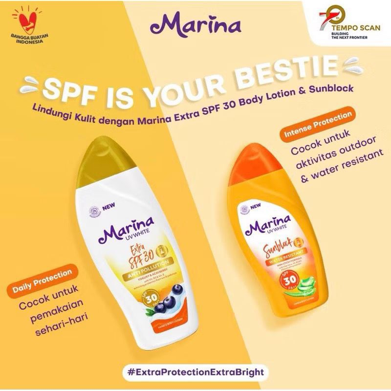 Marina UV white SUNBLOCK spf 30 handbody lotion