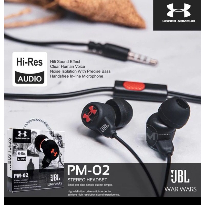 JBL PM02 Handsfree Hi-Res Audio JBL PM-02 Stereo Headset / Earphone PM02 J WARWARS Original