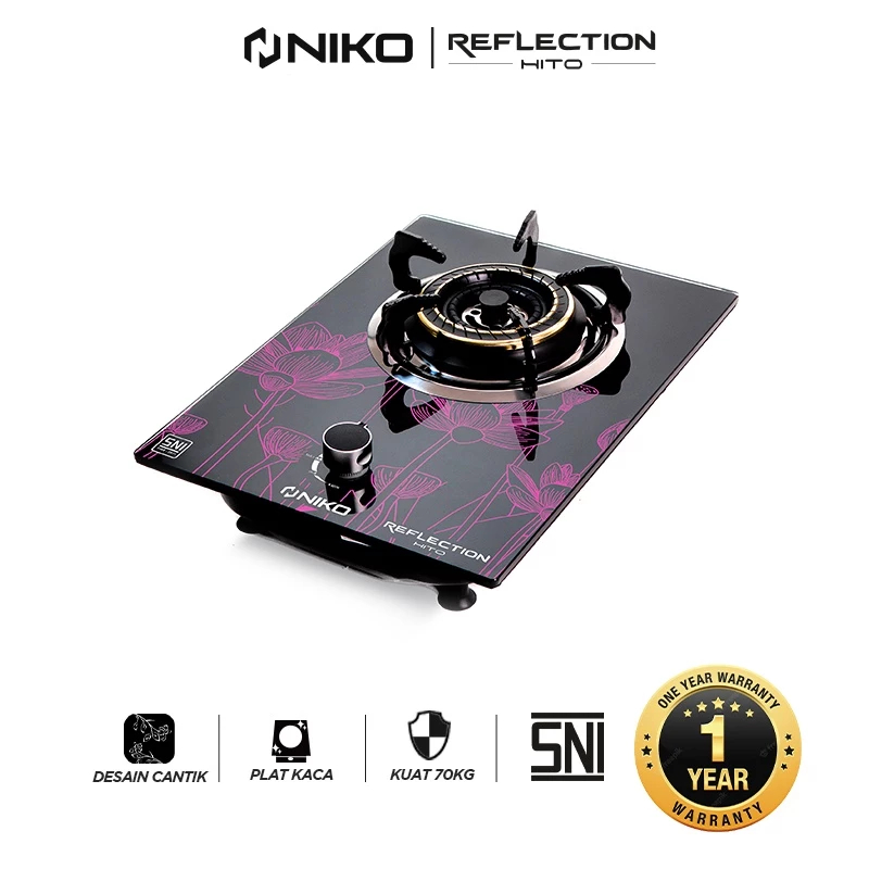 Niko Reflection HIto Kompor Gas Tanam 1 Tungku Kompor Kaca Tanam