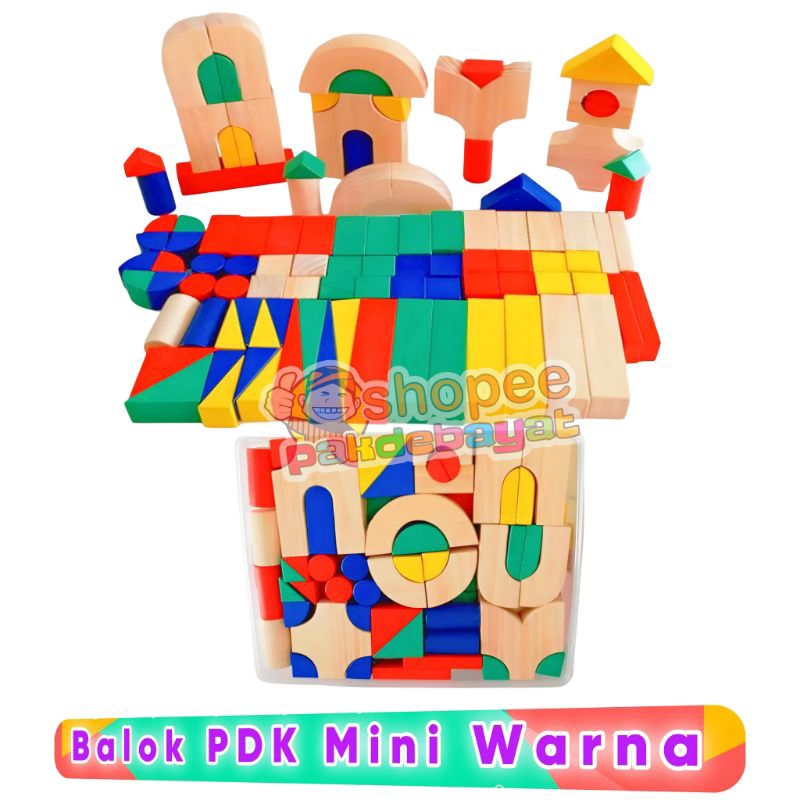 ALAT PERAGA EDUKATIF BALOK PDK MINI WARNA KAYU PINUS MAINAN EDUKASI BALOK PDK MINI WARNA KAYU PINUS 