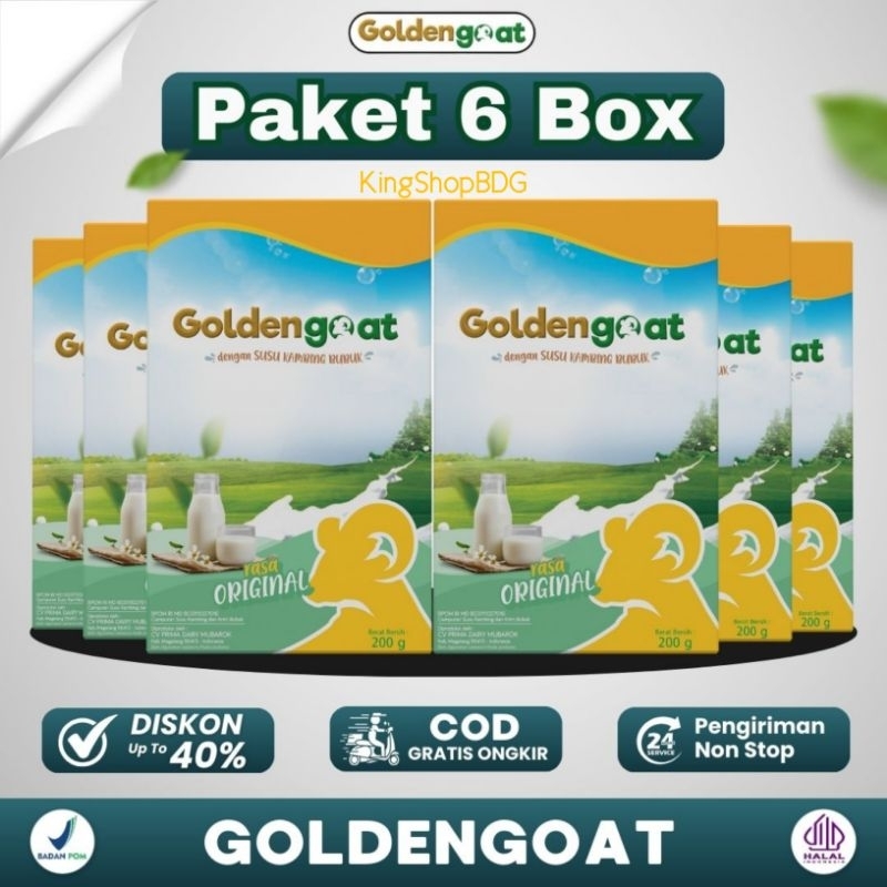

PROMO PAKET 6 BOX GOLDEN GOAT SUSU KAMBING ETAWA MURNI ORIGINAL