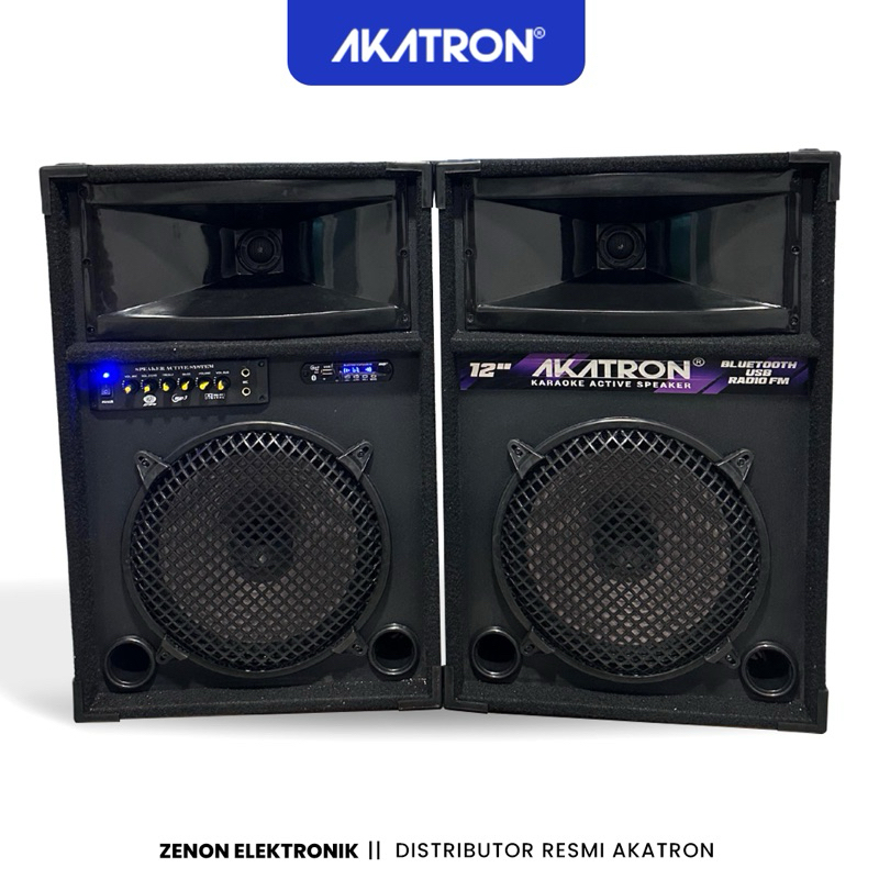 AKATRON 12 INCH SUPER BASS - SPEAKER AKTIF BLUETOOTH KARAOKE MICROPHONE SUBWOOFER SOUND BESAR MURAH